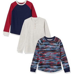 Amazon Essentials Boys and Toddlers’ Long-Sleeve Cotton Thermal T-Shirt, Base Layer, Pack of 3(3-pack Blue Camo)