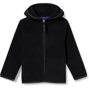 Amazon Essentials Boys and Toddlers’ Polar Fleece Full-Zip Hooded Long Sleeve Insulated Coat Jacket(Black)