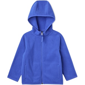 Amazon Essentials Boys and Toddlers’ Polar Fleece Full-Zip Hooded Long Sleeve Insulated Coat Jacket(Blue)