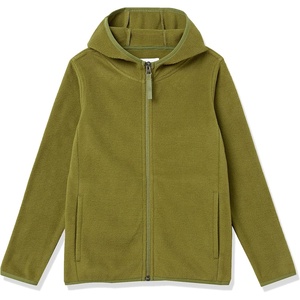 Amazon Essentials Boys and Toddlers’ Polar Fleece Full-Zip Hooded Long Sleeve Insulated Coat Jacket(Olive)