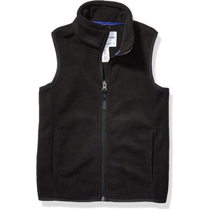 Amazon Essentials Boys and Toddlers’ Polar Fleece Full-Zip Mock-Neck Vest(Black)