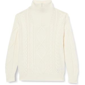 Amazon Essentials Boys and Toddlers’ Quarter-Zip Cotton Cable-Knit Relaxed-Fit Sweater(Eggshell White)