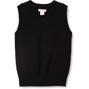 Amazon Essentials Boys and Toddlers’ School Uniform Cotton V-Neck Sweater Vest(Black)