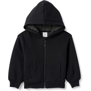 Amazon Essentials Boys and Toddlers’ Sherpa-Lined Zip-Up Hoodie Sweatshirt(Black)