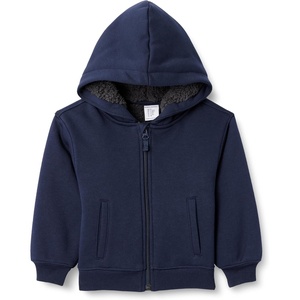 Amazon Essentials Boys and Toddlers’ Sherpa-Lined Zip-Up Hoodie Sweatshirt(Navy)