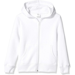 Amazon Essentials Boys and Toddlers’ Soft Fleece Zip-Up Hoodie Sweatshirt(White)