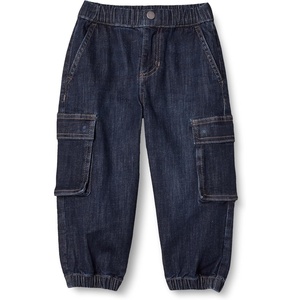 Amazon Essentials Boys and Toddlers’ Stretch Denim Cargo Jean with Elastic Waist(Dark Wash)