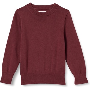 Amazon Essentials Boys and Toddlers’ Uniform Cotton Crewneck Pullover Sweater(Burgundy)