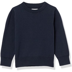 Amazon Essentials Boys and Toddlers’ Uniform Cotton Crewneck Pullover Sweater(Navy)