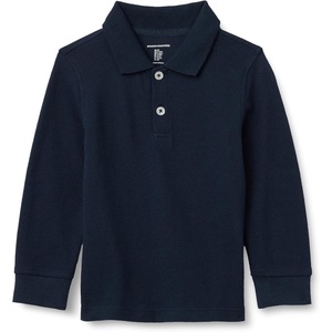 Amazon Essentials Boys and Toddlers’ Uniform Long Sleeve Pique Polo Shirt for School Uniform(Navy)