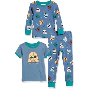 Amazon Essentials Disney | Marvel | Star Wars Boys and Toddlers’ Snug-Fit Cotton Pajama Sleepwear Sets(3-piece Star Wars Navy Rule the Galaxy Set)
