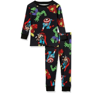 Amazon Essentials Disney | Marvel | Star Wars Boys and Toddlers’ Snug-Fit Cotton Pajamas Sleepwear Sets for Toddler(Marvel Avengers)