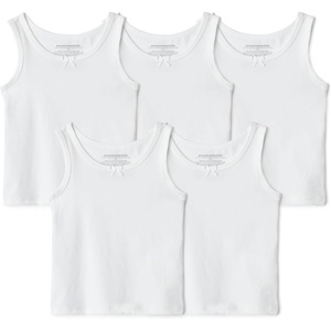 Amazon Essentials Girls’ Cotton Jersey Tank Top Undershirt(White)