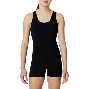 Amazon Essentials Girls’ Gymnastics Buttery Soft FormFlex Dance Tank Unitard Bodysuit(Black)
