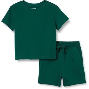 Amazon Essentials Toddler Boys’ T-shirt and shorts set(Dark Green)