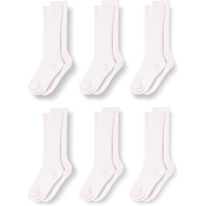 Amazon Essentials Unisex Kids’ Comfortable Casual Cotton Knee High Socks(White)