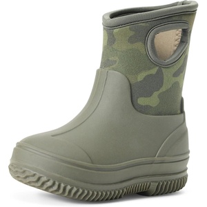 Amazon Essentials Unisex Kids’ Insulated Neoprene Rain Boot(Olive Camo)