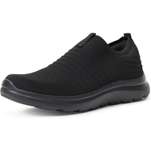 Amazon Essentials Unisex Kids’ Knit Light Weight Slip On Sneaker(Black)