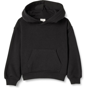 Amazon Essentials Unisex Kids and Toddlers’ Oversized Drop Shoulder Hoodie(Black)