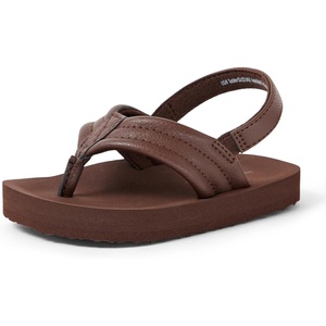 Amazon Essentials Unisex Toddlers’ Flip Flop Sandals with Backstrap for Boys and Girls(Brown)