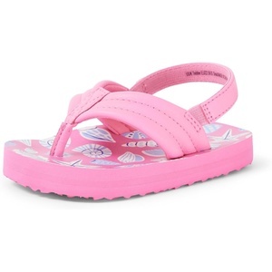 Amazon Essentials Unisex Toddlers’ Flip Flop Sandals with Backstrap for Boys and Girls(Pink Shells)