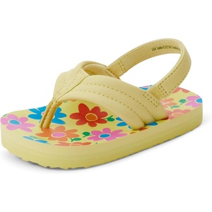 Amazon Essentials Unisex Toddlers’ Flip Flop Sandals with Backstrap for Boys and Girls(Yellow Flower)