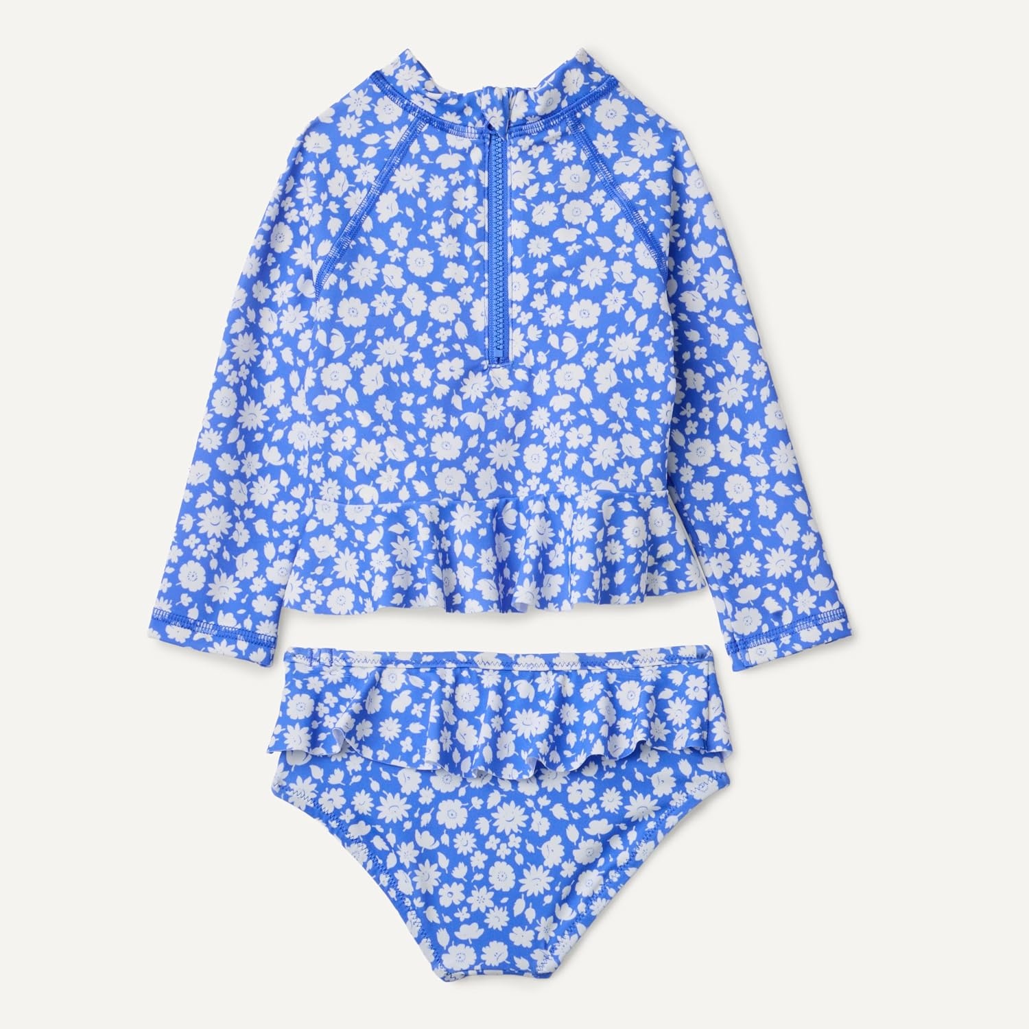 image:imageAmazon Essentials Baby Girls LongSleeve Ruffle Rashguard SetBlue Ditsy Floral