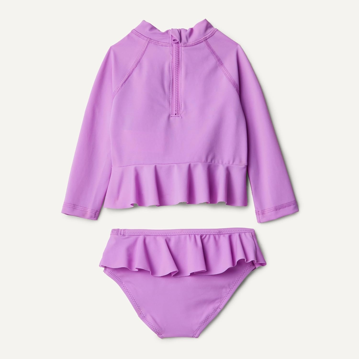image:imageAmazon Essentials Baby Girls LongSleeve Ruffle Rashguard SetBright Lavender