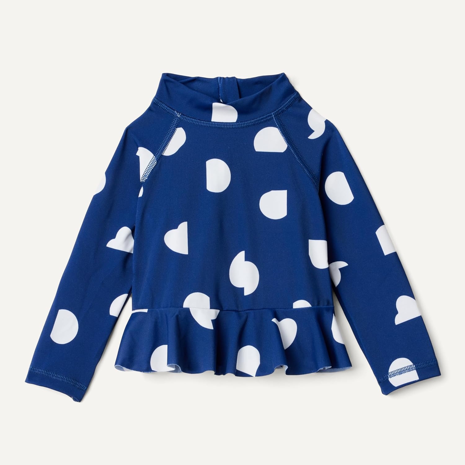image:imageAmazon Essentials Baby Girls LongSleeve Ruffle Rashguard SetDeep Blue Ivory Abstract Dots