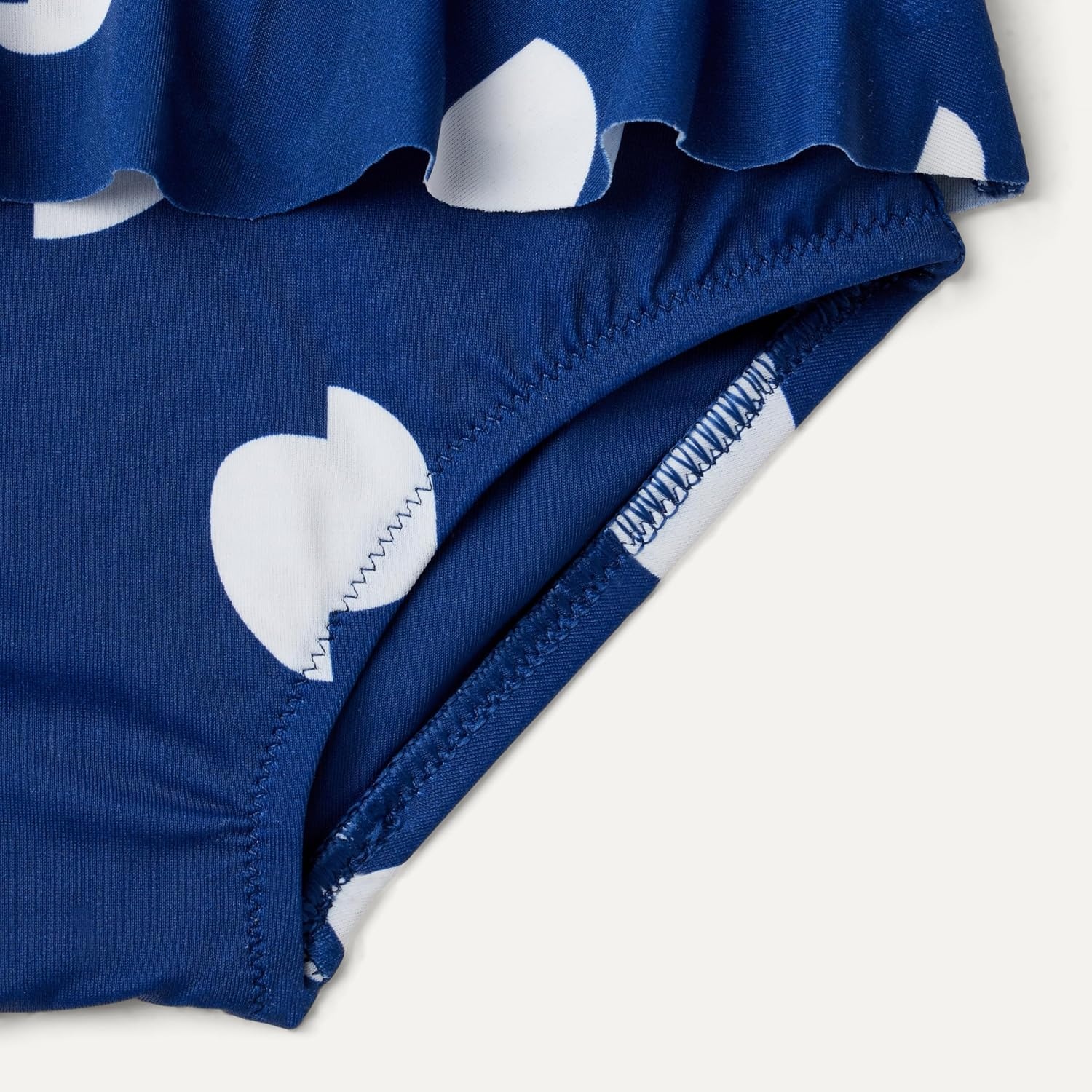 image:imageAmazon Essentials Baby Girls LongSleeve Ruffle Rashguard SetDeep Blue Ivory Abstract Dots