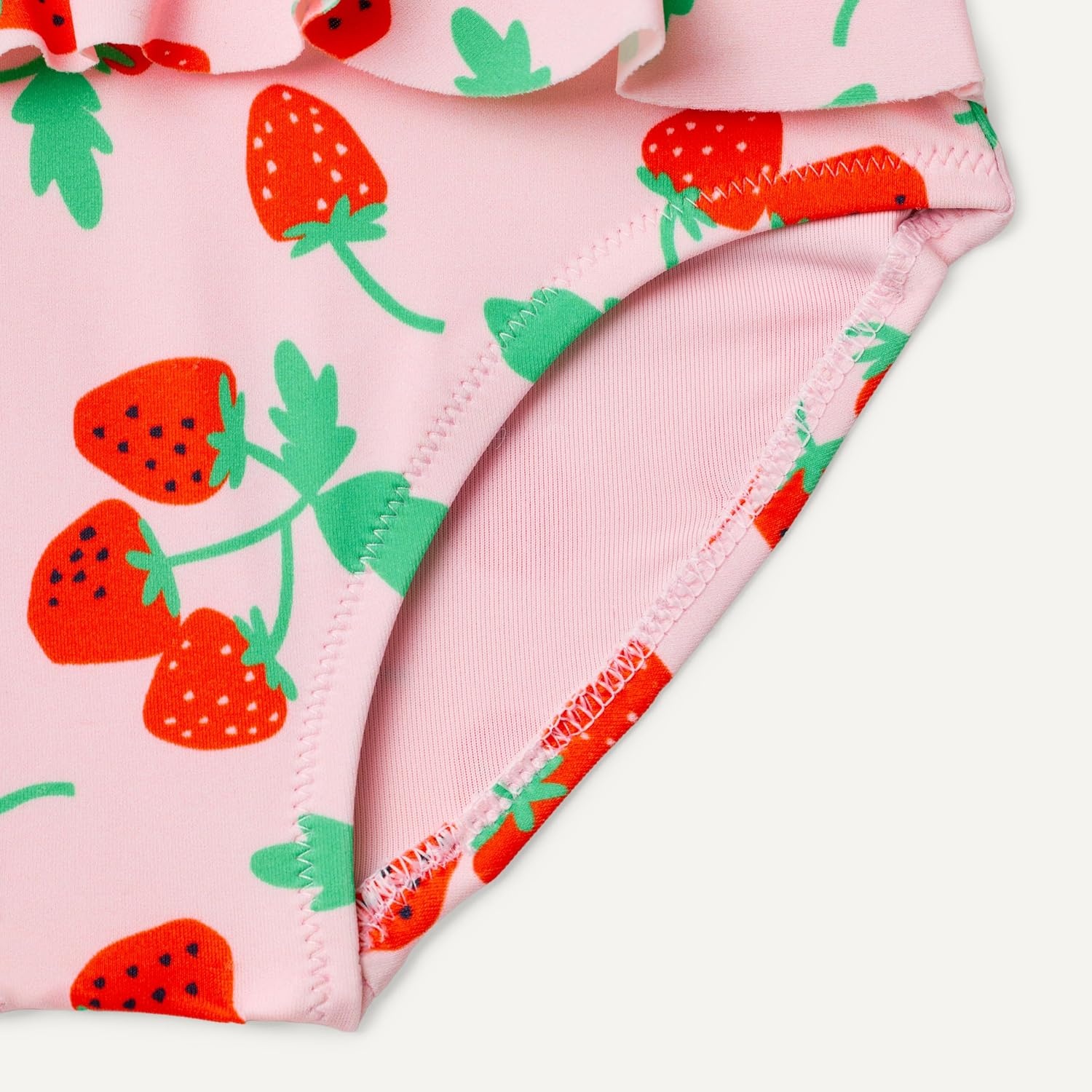 image:imageAmazon Essentials Baby Girls LongSleeve Ruffle Rashguard SetPink Tomato Red Strawberries