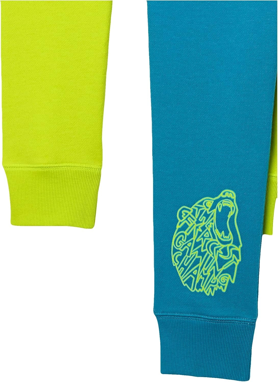 image:imageAmazon Essentials Boys and Toddlers Fleece Jogger SweatpantsBlue BearNeon Yellow