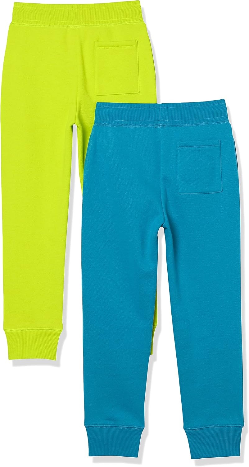 image:imageAmazon Essentials Boys and Toddlers Fleece Jogger SweatpantsBlue BearNeon Yellow