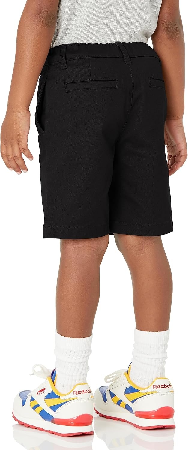 image:imageAmazon Essentials Boys and Toddlers School Uniform Woven FlatFront Shorts with Elastic Waist3pack Black