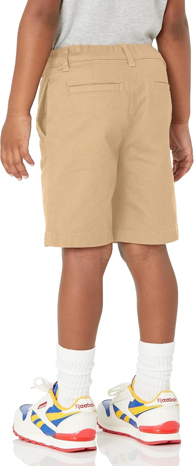 image:imageAmazon Essentials Boys and Toddlers School Uniform Woven FlatFront Shorts with Elastic Waist3pack Khaki