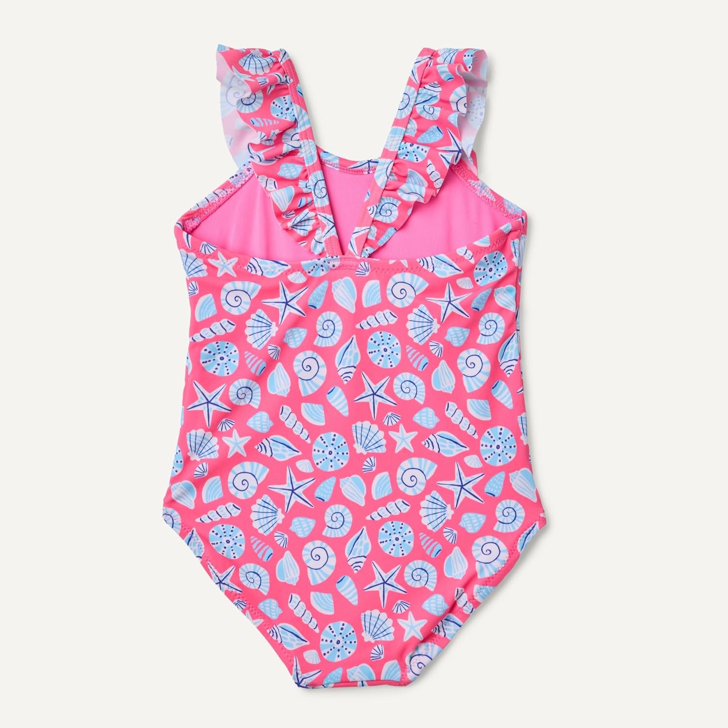 image:imageAmazon Essentials Girls FrillTrimmed OnePiece SwimsuitHot Pink Shells