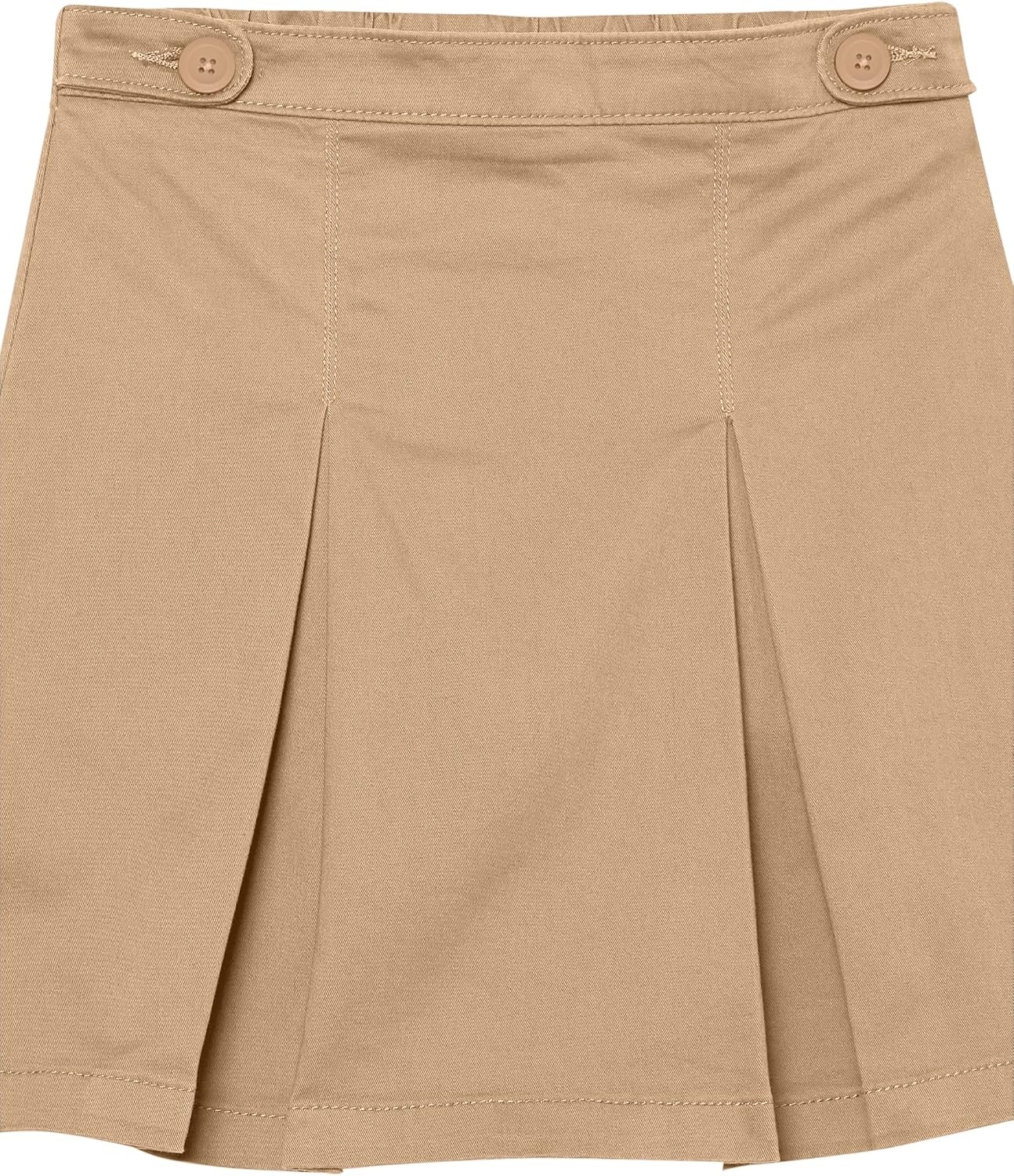 image:imageAmazon Essentials Girls Pleated Uniform Skorts with Builtin Shorts Pullon Stretchy MultipacksKhaki Brown