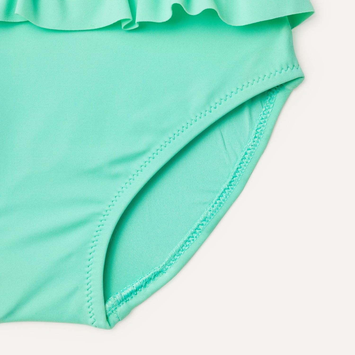image:imageAmazon Essentials Girls Ruffle TwoPiece Bikini Swim Set with CrissCross StrapsBright Mint Green