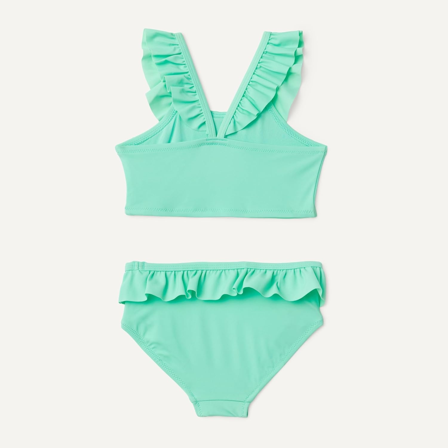 image:imageAmazon Essentials Girls Ruffle TwoPiece Bikini Swim Set with CrissCross StrapsBright Mint Green