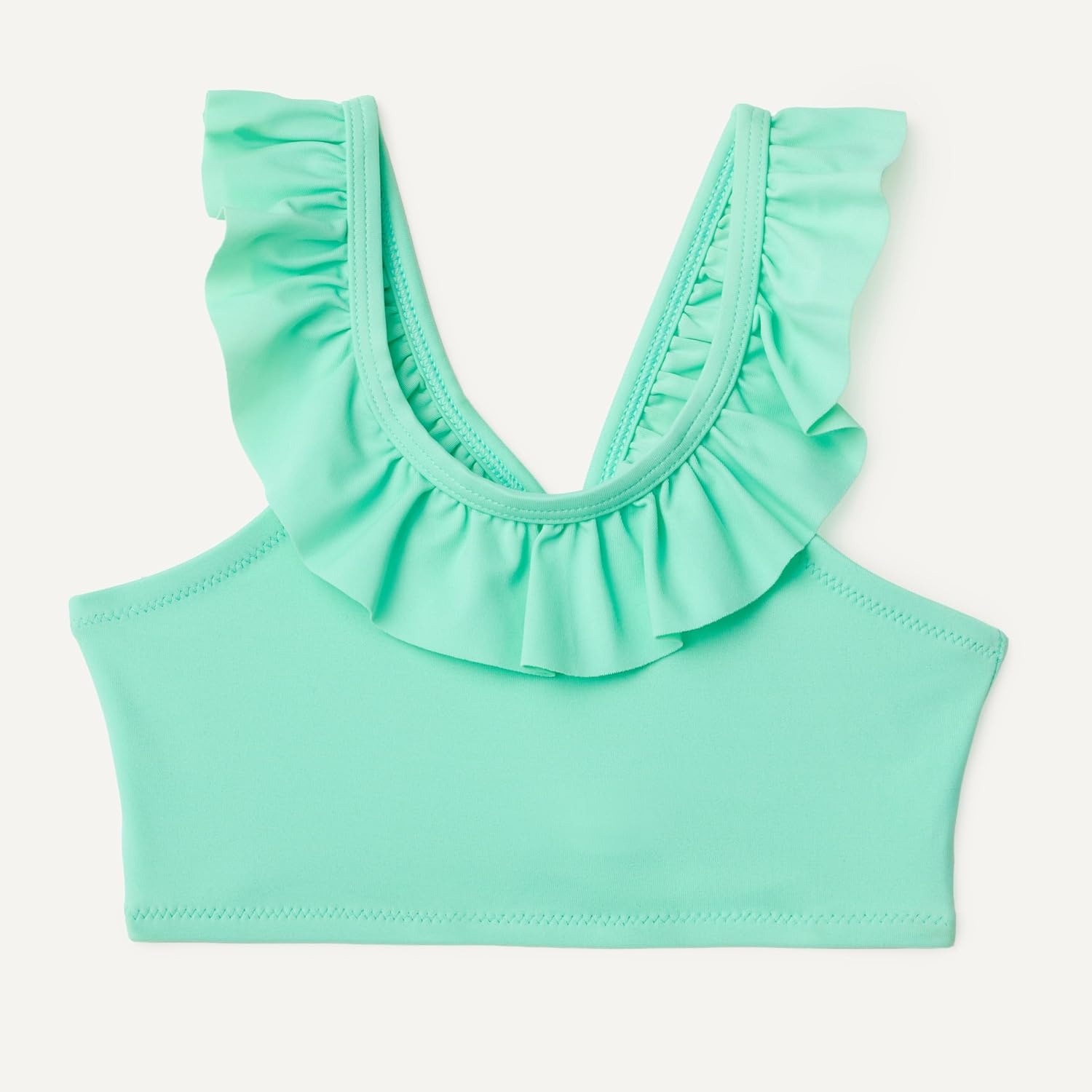 image:imageAmazon Essentials Girls Ruffle TwoPiece Bikini Swim Set with CrissCross StrapsBright Mint Green