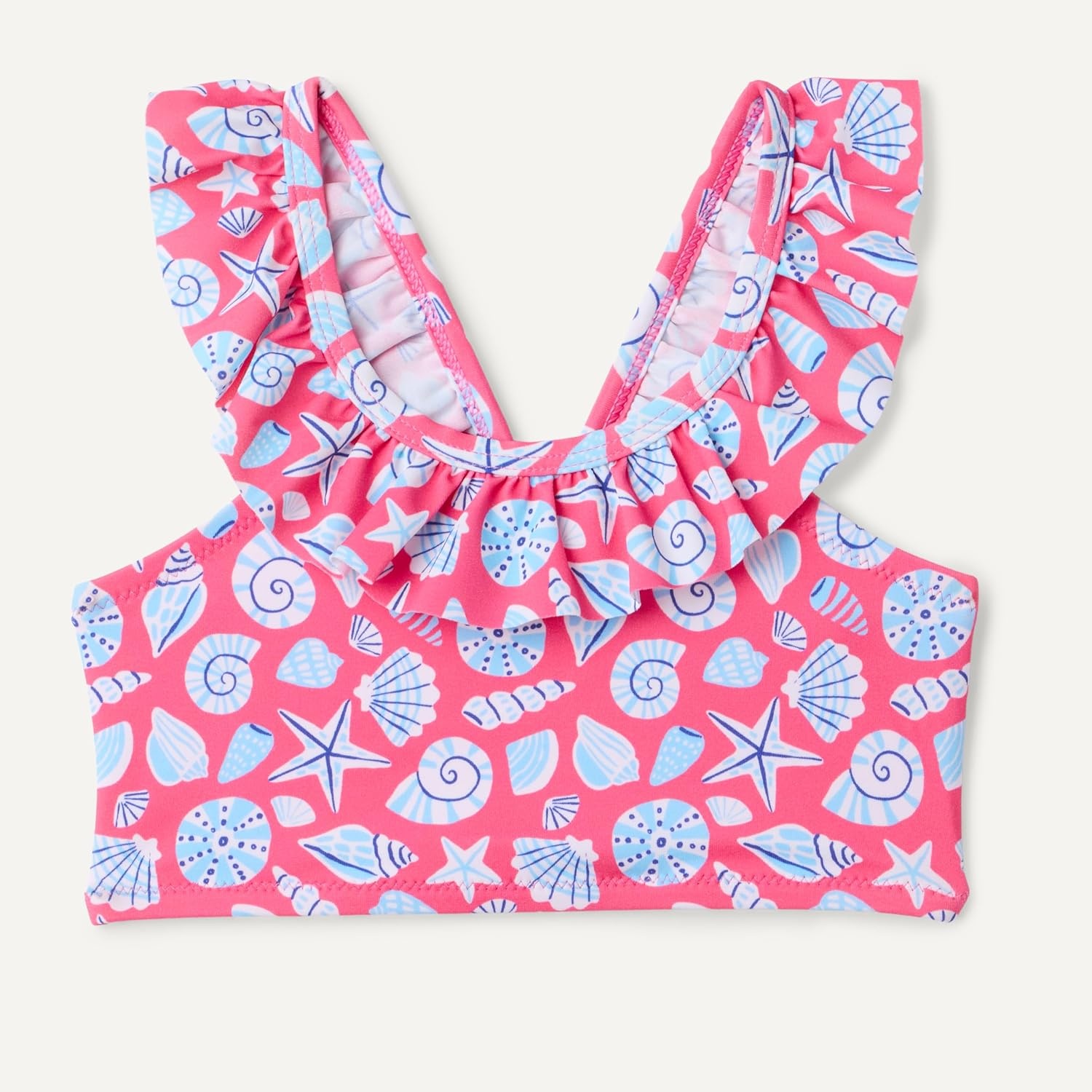 image:imageAmazon Essentials Girls Ruffle TwoPiece Bikini Swim Set with CrissCross StrapsHot Pink Shells
