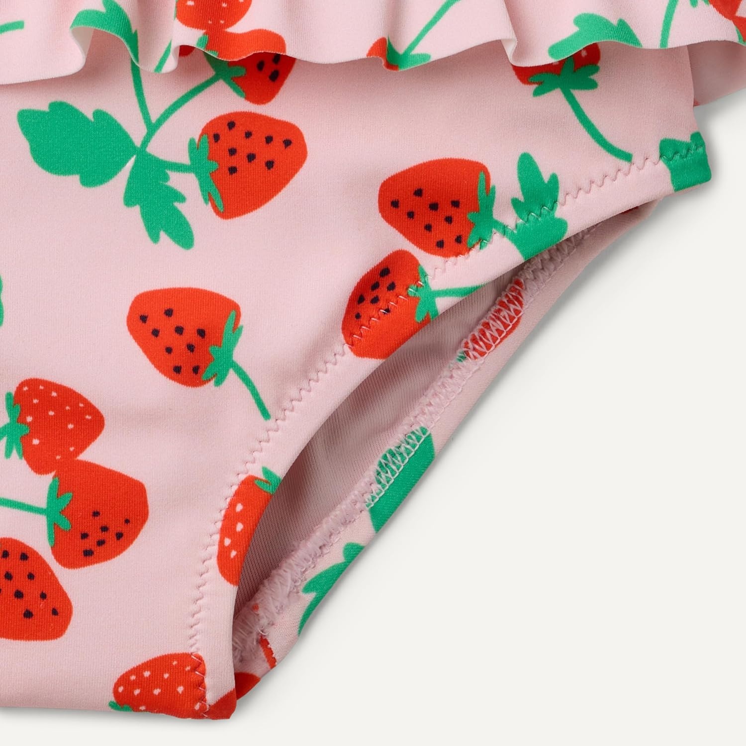 image:imageAmazon Essentials Girls Ruffle TwoPiece Bikini Swim Set with CrissCross StrapsPink Tomato Red Strawberries
