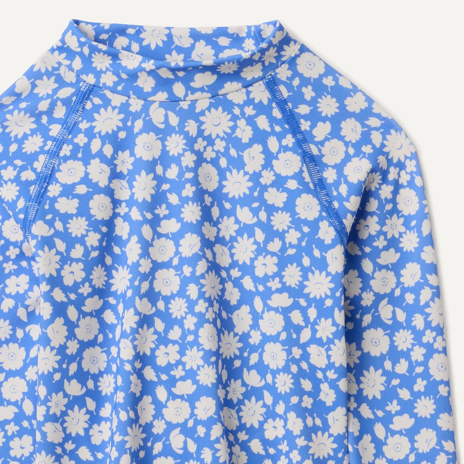 image:imageAmazon Essentials Girls and Toddlers Long Sleeve Swim Rashguard TShirtBlue Ditsy Floral