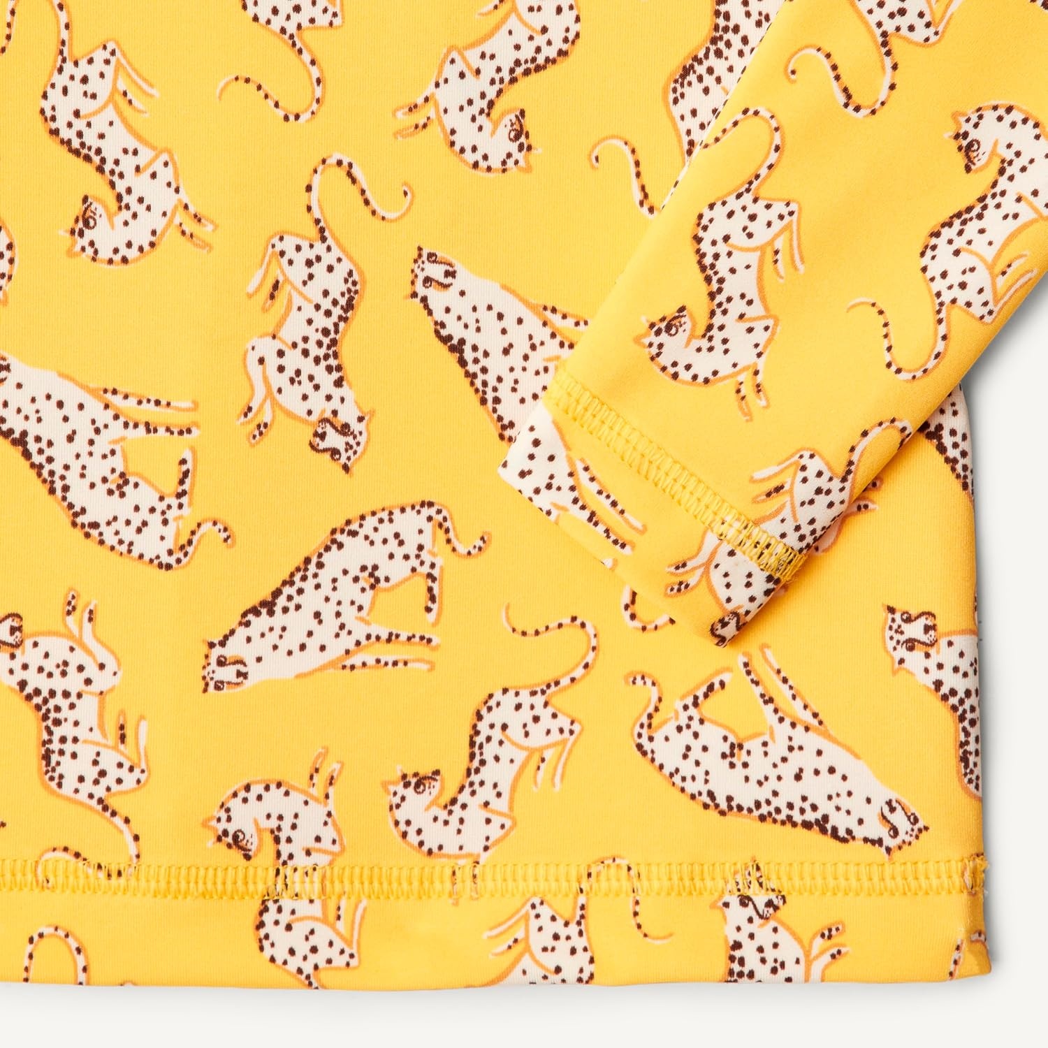 image:imageAmazon Essentials Girls and Toddlers Long Sleeve Swim Rashguard TShirtGolden Yellow Beige Leopard