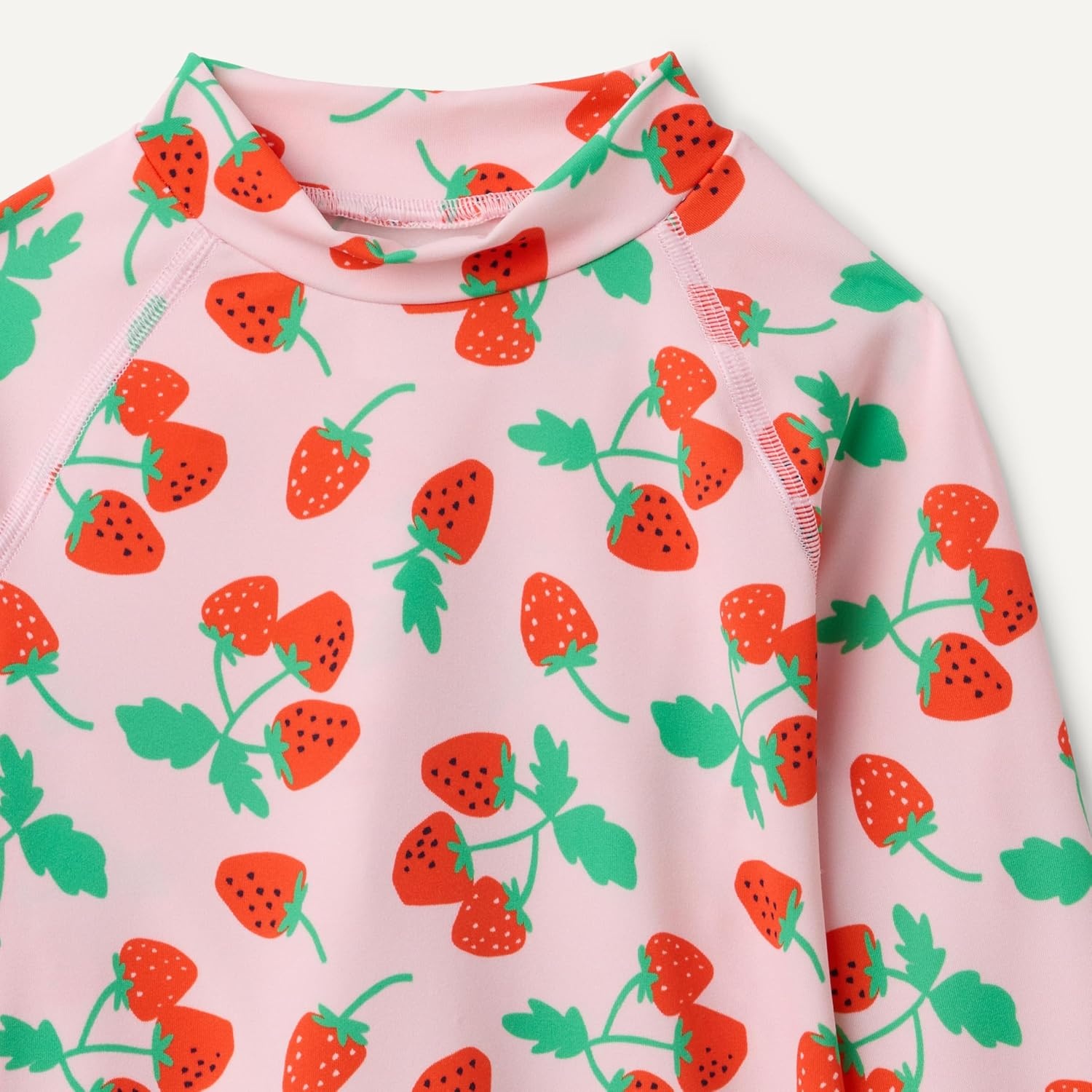 image:imageAmazon Essentials Girls and Toddlers Long Sleeve Swim Rashguard TShirtPink Tomato Red Strawberries