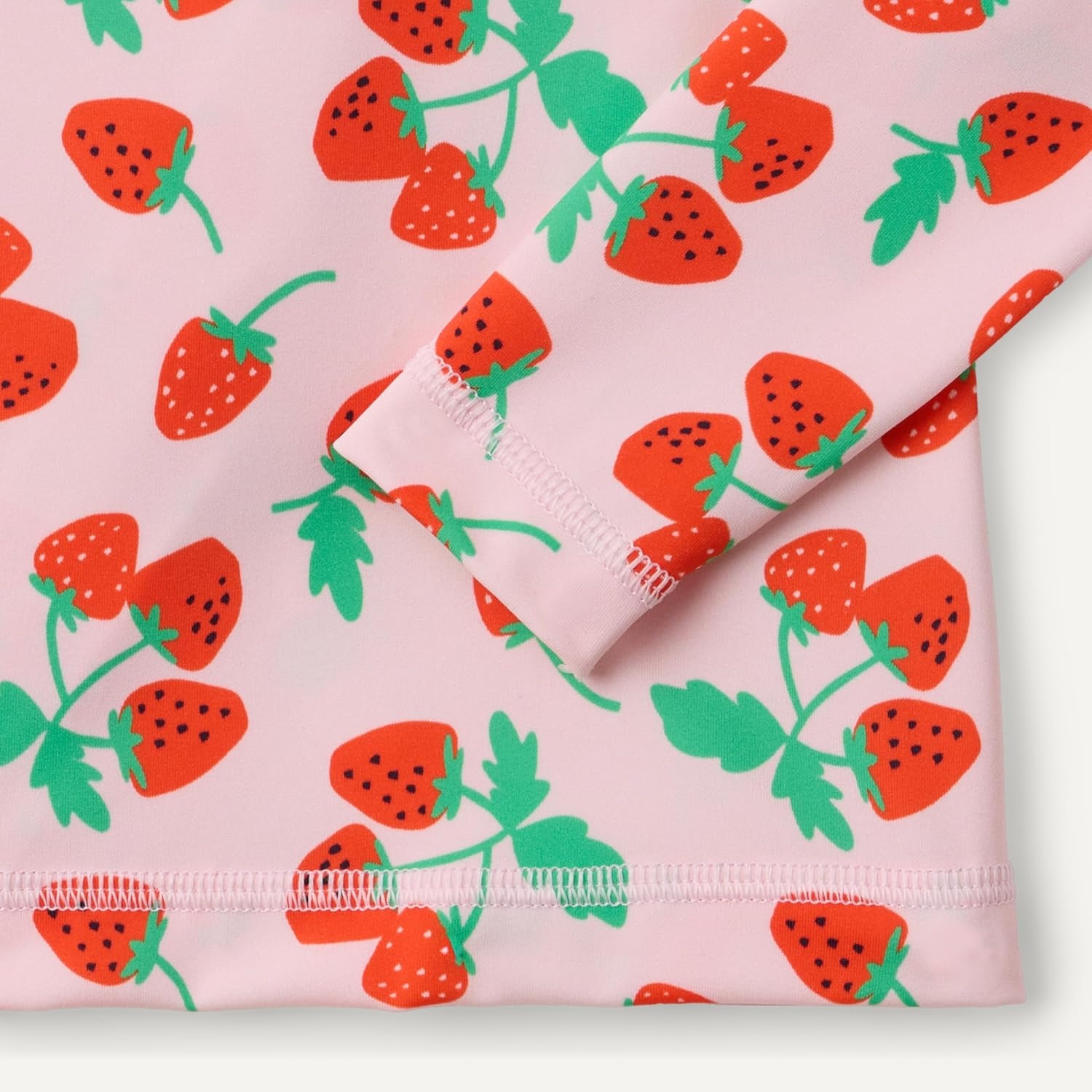 image:imageAmazon Essentials Girls and Toddlers Long Sleeve Swim Rashguard TShirtPink Tomato Red Strawberries