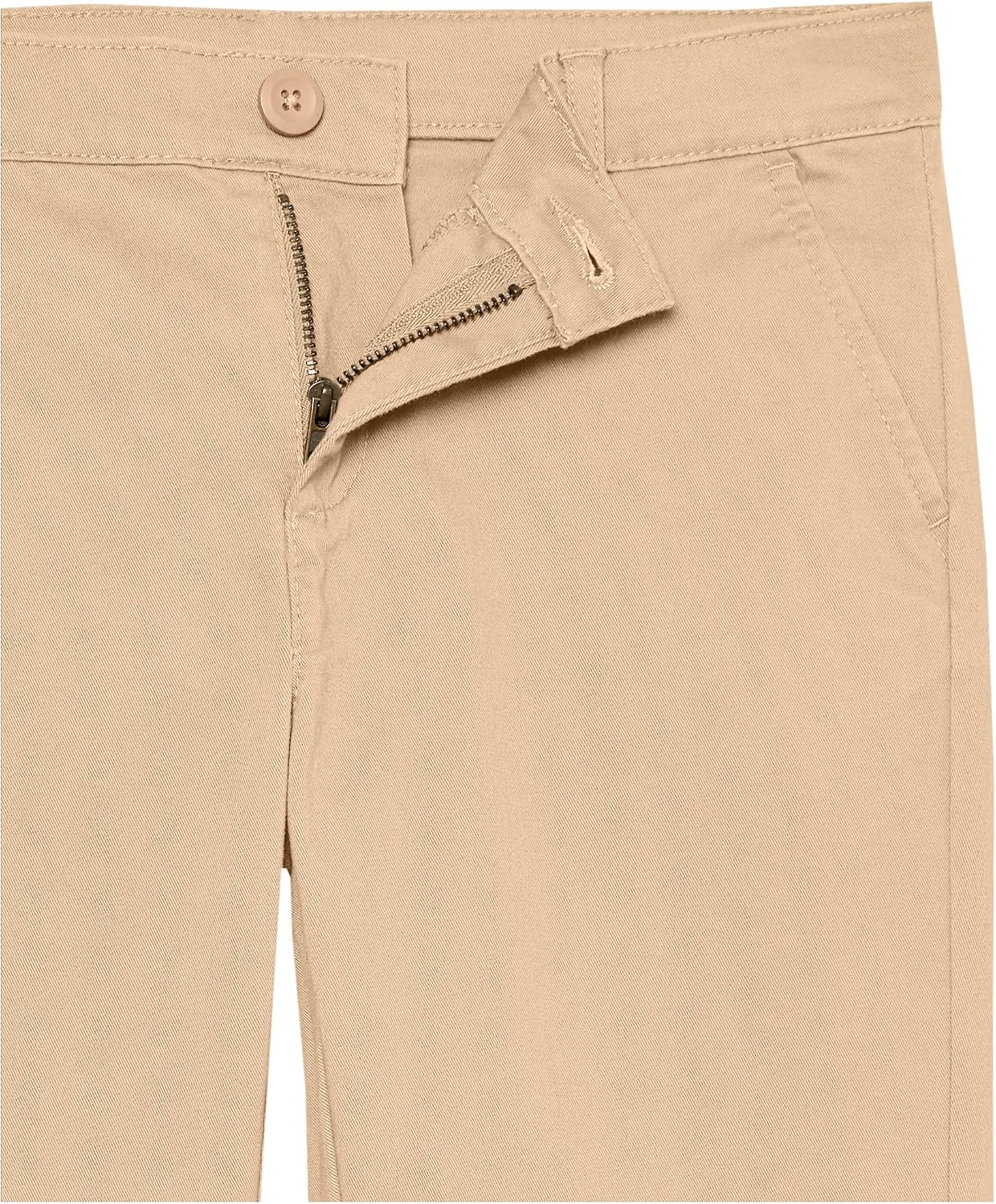 image:imageAmazon Essentials Girls and Toddlers School Uniform Straight Leg Adjustable Waist FlatFront Chino Pants Pack of 3Khaki Brown