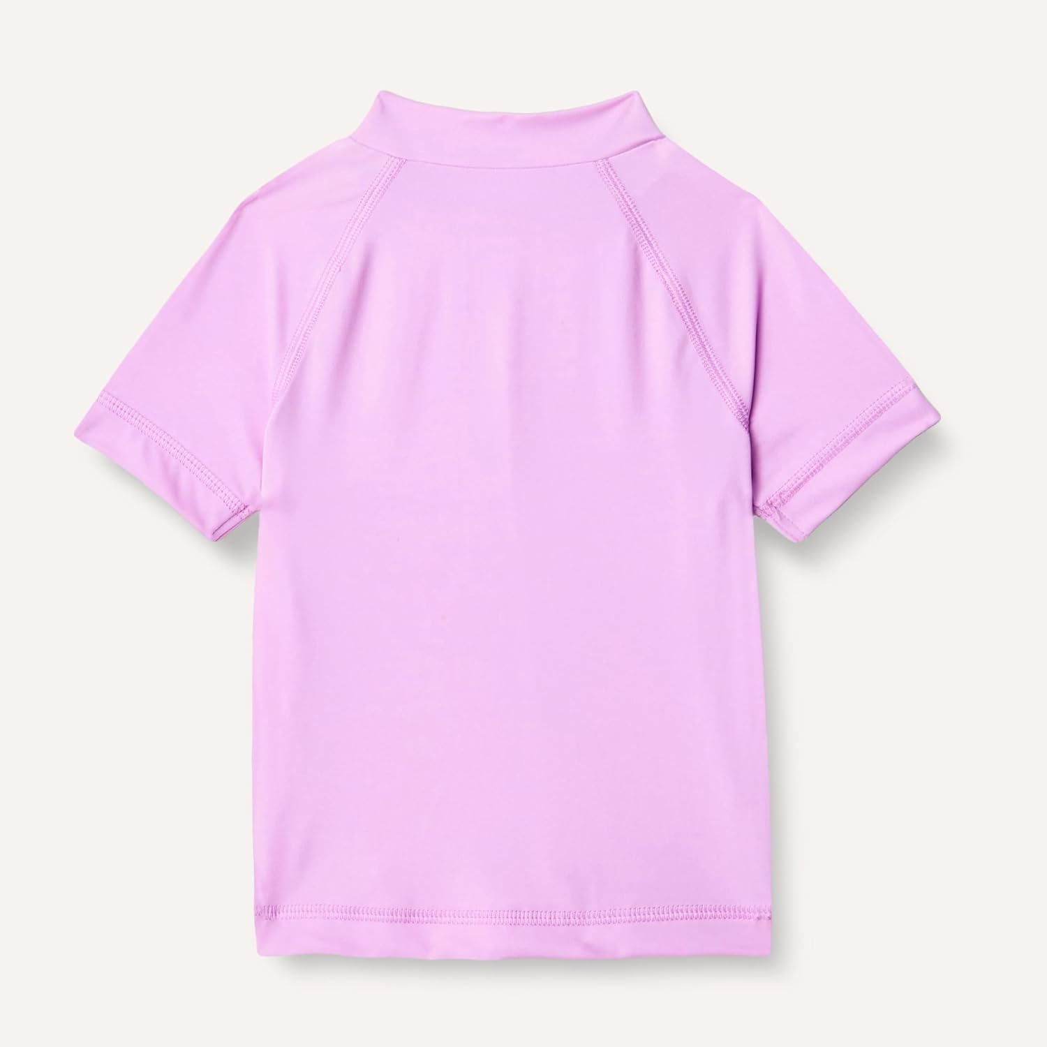 image:imageAmazon Essentials Girls and Toddlers Short Sleeve Slim Fit HighNeck Rashguard TShirtBright Lavender