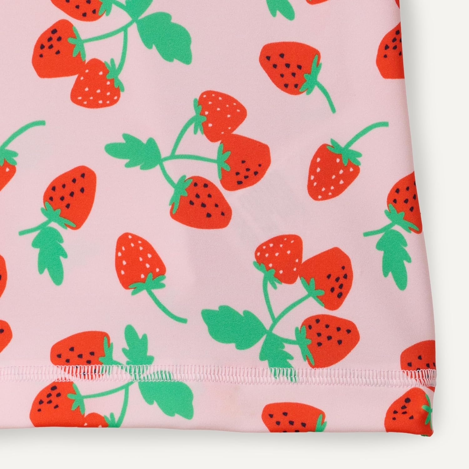 image:imageAmazon Essentials Girls and Toddlers Short Sleeve Slim Fit HighNeck Rashguard TShirtPink Tomato Red Strawberries