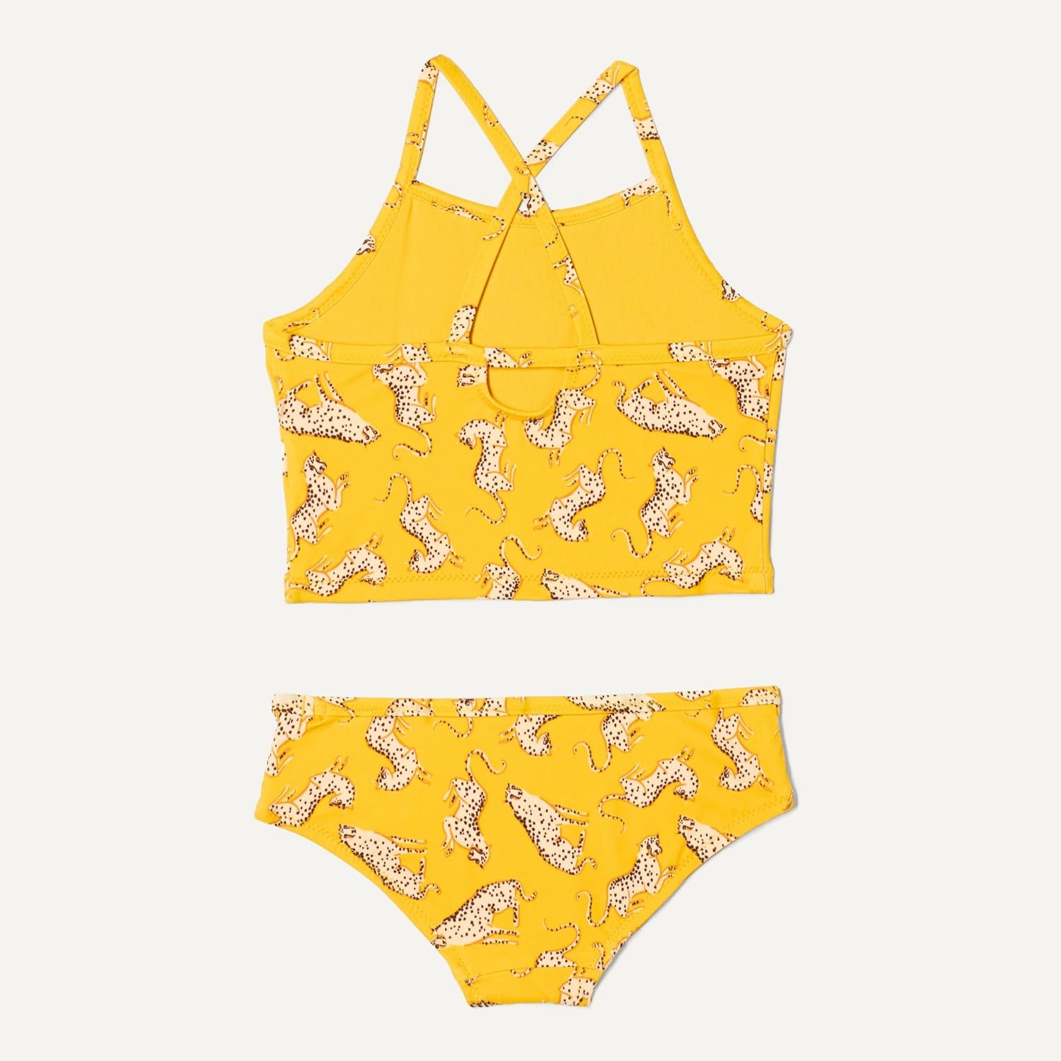 image:imageAmazon Essentials Girls and Toddlers Tankini SetGolden Yellow Beige Leopard